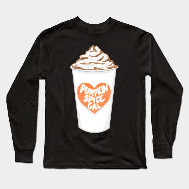 Pumpkin Spice Latte Long Sleeve T-Shirt by RoserinArt